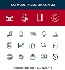Modern, simple vector icon set with web, note, home, travel, paper, search, lady, woman, button, arrow, notebook, forest, radius, girl, room, luxury, point, card, location, landscape, find, page icons