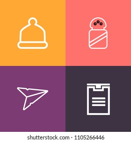 Modern, simple vector icon set on colorful background with container, baseball, fashion, sign, shipping, object, packaging, letter, clothing, bath, accessory, ingredient, spa, head, salty, heap icons