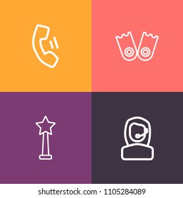 Modern, simple vector icon set on colorful background with people, beach, smartphone, star, device, modern, medal, award, internet, cellphone, vacation, scuba, business, activity, technology icons