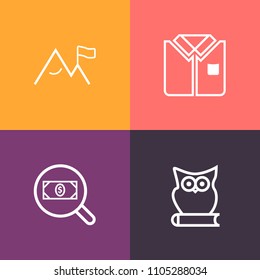 Modern, simple vector icon set on colorful background with white, sleeve, tshirt, cute, animal, shape, template, rock, find, fashion, element, clothing, adventure, button, fresh, textile, cotton icons