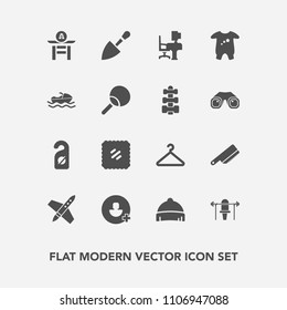 Modern, simple vector icon set with sign, space, stamp, motel, mail, add, construction, baby, label, office, drum, japanese, fitness, japan, spaceship, hotel, fashion, technology, weight, shovel icons