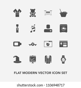 Modern, simple vector icon set with travel, liquid, teddy, sign, energy, menu, asia, gadget, smart, traditional, website, internet, security, departure, hat, gallon, coat, fashion, water, circus icons