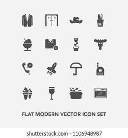 Modern, simple vector icon set with alcohol, boy, young, cook, white, cap, fun, dessert, support, suit, glass, red, icecream, fashion, business, wine, ice, kitchen, cream, online, entrance, rain icons