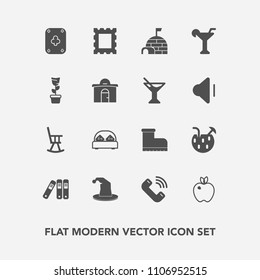 Modern, simple vector icon set with double, file, office, hat, circus, bedroom, juice, picture, game, ice, photo, healthy, folder, drink, style, summer, martini, fashion, igloo, button, room icons