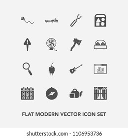 Modern, simple vector icon set with analytics, technology, north, charger, delivery, home, knife, business, tea, zoom, time, calendar, toy, map, music, shipping, truck, day, timetable, summer icons