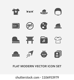 Modern, simple vector icon set with money, bank, paper, equipment, baby, japan, background, belt, id, business, clothing, hat, piano, safe, fly, helmet, card, flag, flight, music, holiday, happy icons