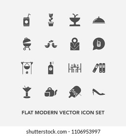 Modern, simple vector icon set with file, room, paint, female, japanese, folder, barbecue, food, fireplace, home, alcohol, meat, tea, art, office, teapot, bar, cream, ice, drink, sweet, shoe icons