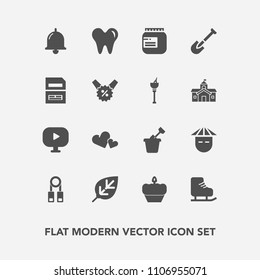 Modern, simple vector icon set with winter, child, plant, sign, japanese, heart, sand, young, ring, call, jar, background, healthy, alarm, sandbox, sport, chinese, skating, training, dessert icons