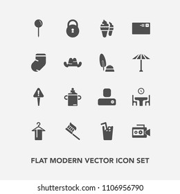 Modern, simple vector icon set with drink, mark, internet, home, nutrition, milk, security, care, clothing, cream, brush, food, map, table, pin, cold, video, human, dessert, dinner, sweet, mail icons
