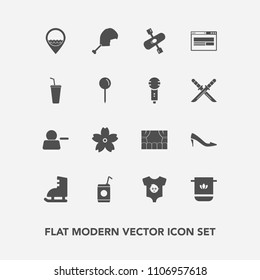 Modern, simple vector icon set with kayaking, sport, kayak, cold, soft, business, spring, clothes, web, bathroom, account, juice, winter, bird, blossom, beverage, pictogram, glass, theater, work icons