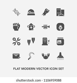 Modern, simple vector icon set with fuel, station, repair, garden, service, estate, real, industrial, fresh, glass, kitchen, hand, business, cooking, dna, human, , floral, summer, gardening, gas icons