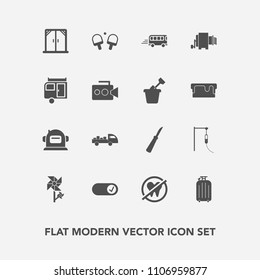 Modern, simple vector icon set with flower, white, astronaut, healthy, journey, helmet, blossom, game, speed, delivery, luggage, dentist, medicine, pasta, science, trailer, road, transportation icons