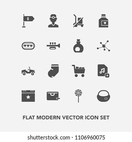 Modern, simple vector icon set with socks, backpack, car, cart, scale, star, clinic, file, white, add, rucksack, location, winter, bag, celebration, vehicle, dentist, sweet, clothes, health,  icons