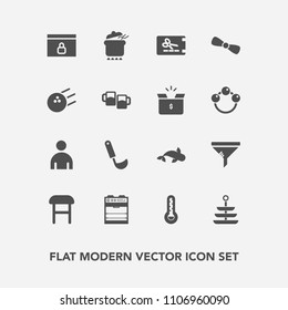 Modern, simple vector icon set with bow, sign, service, lock, gift, white, air, male, boy, conditioner, filter, sea, oven, interior, dinner, armchair, thermometer, pot, bowling, discount, ladle icons