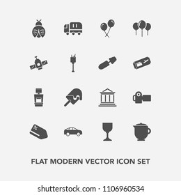 Modern, simple vector icon set with teapot, money, photographer, lady, delivery, tea, move, drink, business, butterfly, left, food, technology, bug, bank, photo, banking, glass, fly, breakfast icons