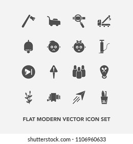 Modern, simple vector icon set with hygiene, wheat, truck, plane, location, health, dental, vehicle, construction, technology, research, lawn, cone, laptop, toothpaste, hammer, danger, axe, mark icons