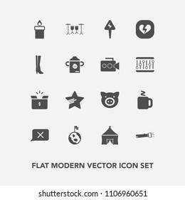 Modern, Simple Vector Icon Set With Chat, Wax, Nature, Tent, Heart, Plastic, Drum, Box, Closed, Star, Swine, Handle, Cup, Pork, Broken, Decoration, Piglet, Drink, Sign, Pack, Space, Energy, Food Icons