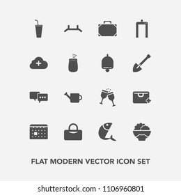 Modern, simple vector icon set with alcohol, calendar, pull, xray, style, rice, bag, sign, drink, object, wine, white, fish, plant, speech, sport, internet, time, up, add, talk, timetable, sea icons