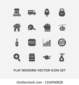 Modern, simple vector icon set with kamon, medical, data, sandwich, diagram, houseboat, bodybuilding, spring, weight, snack, astronomy, ambulance, brush, makeup, sprayer, zoom, heavy, business icons