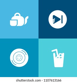 Modern, simple vector icon set on colorful background with digital, water, drive, chinese, road, drink, tire, media, service, video, multimedia, auto, player, hot, alcohol, automobile, beverage icons