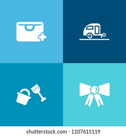 Modern, simple vector icon set on colorful background with tie, nature, sale, black, equipment, bow, bag, celebration, holiday, spade, journey, sign, trailer, clothing, business, sky, bucket icons
