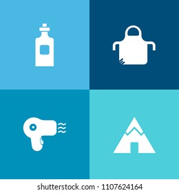Modern, simple vector icon set on colorful background with kitchen, leisure, uniform, liquid, cook, accessory, sign, restaurant, pinafore, recreation, hair, clear, wine, outdoor, white, alcohol icons
