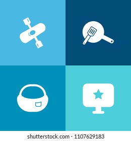 Modern, simple vector icon set on colorful background with canoeing, water, knapsack, outdoor, rucksack, lake, adventure, education, food, activity, active, sign, clear, web, back, leisure, top icons