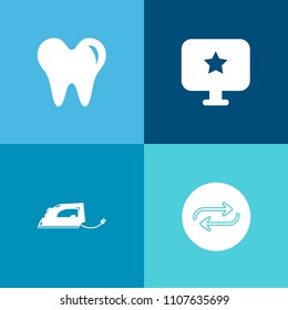 Modern, simple vector icon set on colorful background with mouth, person, healthy, team, web, sign, electric, change, substitute, work, replacement, element, tooth, man, oral, hygiene, broken icons