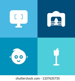 Modern, simple vector icon set on colorful background with child, bottle, internet, holder, kid, alcohol, winter, boy, web, christmas, dinner, modern, glass, people, cabernet, happy, display icons