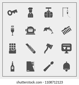 Modern, simple vector icon set with file, helmet, call, paper, alarm, drink, sign, red, animal, bar, medical, bell, chief, medicine, car, transportation, glass, space, document, sky, sale, cart icons