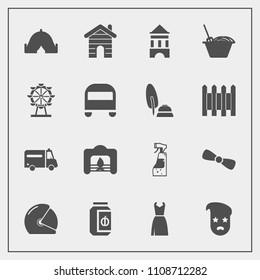 Modern, simple vector icon set with fireplace, warm, camp, ambulance, hipster, spray, glass, motorbike, bottle, london, adventure, travel, hospital, wheel, real, food, retro, style, motorcycle icons