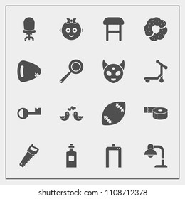 Modern, simple vector icon set with animal, child, childhood, xray, machine, scan, tape, kid, baby, interior, football, construction, bottle, stadium, work, food, game, lamp, sweet, decoration icons