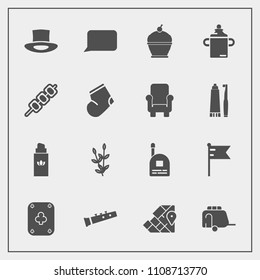 Modern, simple vector icon set with sweet, aroma, atlas, speech, transportation, agriculture, fun, bubble, bottle, beauty, talk, music, dessert, flag, perfume, transport, poker, communication icons