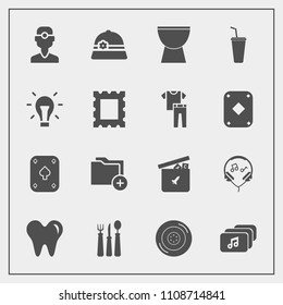 Modern, simple vector icon set with healthy, tire, car, audio, dentist, ball, frame, auto, electricity, automobile, restaurant, medicine, knife, modern, cold, hat, toy, business, folder, white icons