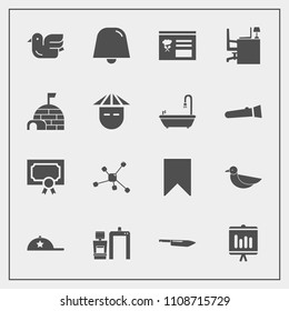 Modern, simple vector icon set with ice, cap, fashion, chinese, work, animal, annual, chemistry, arctic, igloo, young, knife, people, nature, hat, diploma, snow, house, notification, wildlife icons