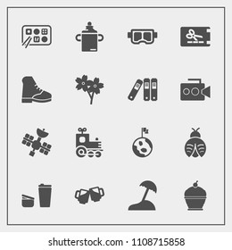 Modern, simple vector icon set with chinese, sugar, toy, template, coffee, dessert, satellite, milk, earth, mask, snorkel, fly, water, bug, lady, travel, space, island, sign, planet, transport icons
