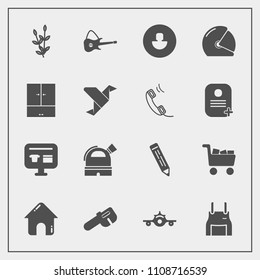 Modern, simple vector icon set with observatory, profile, avatar, guitar, helmet, cook, hammer, cart, motorcycle, business, apron, ecommerce, travel, commerce, pencil, real, music, chef, human icons