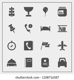 Modern, simple vector icon set with north, pin, support, travel, identity, nation, jam, map, double, patriotism, internet, center, call, clothing, bedroom, phone, airplane, fitness, celebration icons