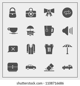 Modern, simple vector icon set with chat, bus, change, japanese, replace, fashion, erase, outfit, drawer, closed, concept, jacket, delivery, eraser, suit, health, truck, coat, umbrella, sport icons