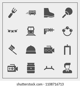 Modern, Simple Vector Icon Set With Bus, Knife, Sport, Clean, Tennis, Speed, Holiday, Nutrition, Transportation, Transport, Restaurant, Celebration, Road, Boy, Ping, Xray, Happy, Brush, Care, Up Icons