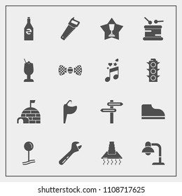 Modern, simple vector icon set with water, drum, bathroom, interior, work, kitchen, drink, liquid, footwear, banner, lamp, white, first, faucet, construction, beverage, tool, hood, ice, spanner icons