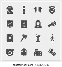 Modern, simple vector icon set with kimono, monster, ufo, home, party, finger, city, japan, pig, pork, celebration, animal, alien, liquid, geisha, water, beautiful, hand, asian, piglet, gallon icons