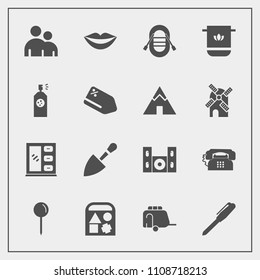 Modern, simple vector icon set with human, office, pen, beauty, vehicle, travel, cotton, bathroom, bear, interior, people, sailboat, teeth, ball, person, video, cinema, map, van, boat, girl, man icons
