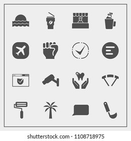 Modern, simple vector icon set with nature, kitchen, website, soup, sign, sky, market, travel, roller, safety, talk, speech, sun, cooking, jump, roll, white, light, coffee, web, surveillance,  icons