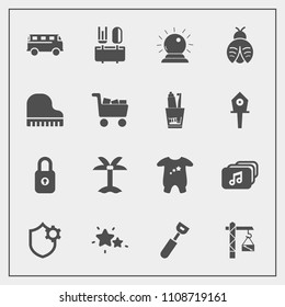 Modern, simple vector icon set with butterfly, child, toothpaste, fly, lady, road, magic, commerce, toothbrush, saw, hammer, transport, kitchen, night, star, internet, lock, cart, leaf, nature icons
