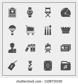 Modern, simple vector icon set with patient, smart, account, game, jump, office, flight, green, watch, delete, tag, artist, dentist, avatar, folder, dental, plant, report, profile, motorcycle icons