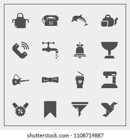 Modern, simple vector icon set with kitchen, hot, white, tie, tea, teapot, fashion, bookmark, drink, music, communication, paper, air, sign, cook, musical, phone, animal, cup, machine, chef, bow icons