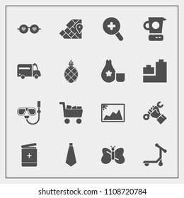 Modern, simple vector icon set with ambulance, health, beauty, butterfly, builder, vehicle, sea, cooking, medicine, style, foreman, medical, map, cart, summer, picture, glasses, snorkel, food icons