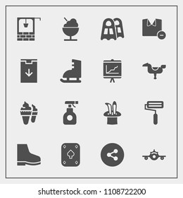 Modern, simple vector icon set with roller, sea, download, white, pesticide, food, magic, bucket, winter, well, fashion, male, footwear, departure, internet, poker, clothes, play, game, sprayer icons
