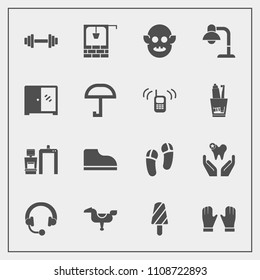 Modern, simple vector icon set with fruit, decoration, healthy, interior, alien, music, summer, stone, audio, headphone, home, sound, dessert, dental, fitness, horse, health, fiction, scan, xray icons